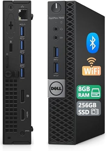 Dell Optiplex 7040 Mini Desktop Computer PC, Intel Core i5-6400, 8GB RAM, 256GB SSD, WiFi, Bluetooth, US Keyboard QWERTY, Windows 11 Pro (Renewed)
