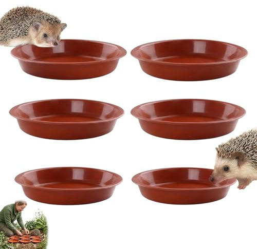 6 PCS Hedgehog Feeding Station, Hedgehog Bowl,Feeding Bowlfor Food and Water, Outdoor Feeding Solution for Garden Wildlife