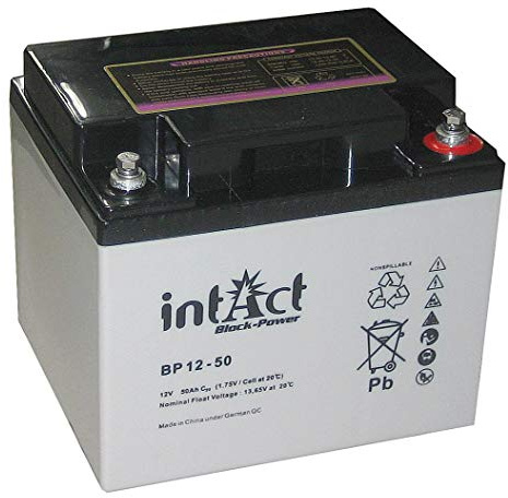 intAct Block-Power AGM Batterie 12V 53Ah - auslaufsicher und wartungsfrei - vielseitige AGM Versorgungsbatterie - für Freizeitbereich, Notstromanlagen, Sicherheitssysteme - Maße (LxBxH): 197x166x170mm