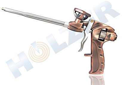 Holzer® PU-Schaumpistole Teflon beschichtet Profi-Qualität/Messing Antik