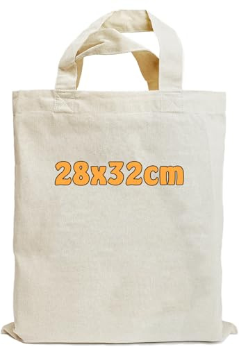 Cottonbagjoe | Baumwolltaschen zum Bemalen | 28x32 cm | Stoffbeutel | DIY | Bauwollbeutel | kurze Henkel | DIN A4 | Geschenktasche | Jutebeutel