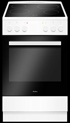 Amica SHC 903 031 W EEK: A Standherd, 50 cm breit, 65 L, Glaskeramikkochfeld, CoolDoor 3, Steam Clean, weiß