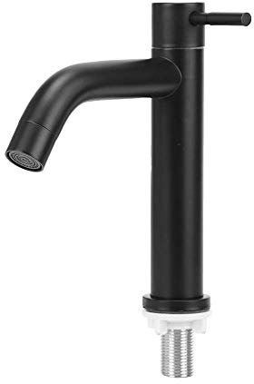 Kaltwasserhahn, Wasserhahn Kaltwasser Wasserhahn Schwarz Edelstahl Waschbecken Hochwertige Keramische Herzklappe Waschbecken Wasserhahn Single Kaltwasserhahn Wasserhahn Mit Schlauch