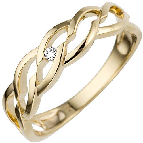 Jobo Damen-Ring aus 14 Karat 585 Gold mit Diamant Größe 58