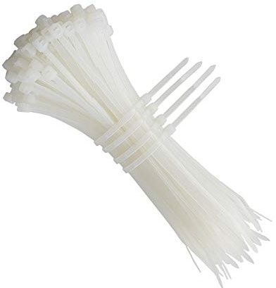 ETOPARS 500 Piezas Blanco 200mm x 4,8mm Bridas Para Cables Bridas de Nylon Autoblocantes Plastico Auto Adhesivo Montaje de Cable 22KG Resistencia