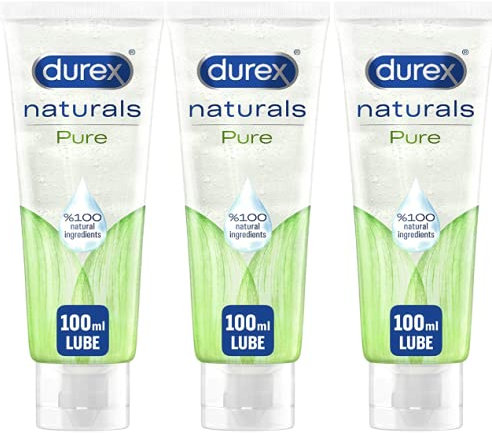 Durex Naturals Intimate Pleasure Water Based Pure Lubricant Gel - Pack Of 3 x 100 ml
