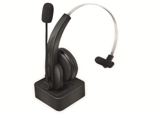 LogiLink BT0059 BT Casque Mono avec Station de Charge, Microphone Noir Standard