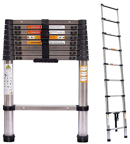 Profi Teleskopleiter 2,6 Meter, Ausziehleiter mit Soft-Close Funktion, bis 150 kg,Teleskop-Design Mehrzweckleiter,für den privaten und gewerblichen Gebrauch