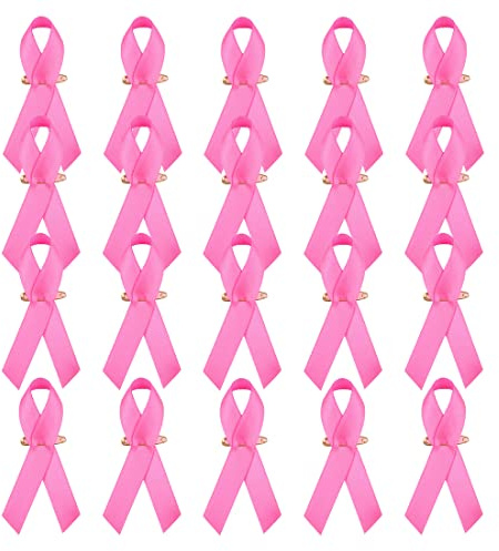 20 pièces Ruban Rose, Soutenir la Cause survivante du Cancer du Sein pour Les Femmes Broche Broche