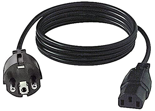 Cavo di alimentazione, lunghezza 2 metri 200 cm centimetri, spina schuko, presa VDE C13, cavo 3x0,75mm2, colore nero