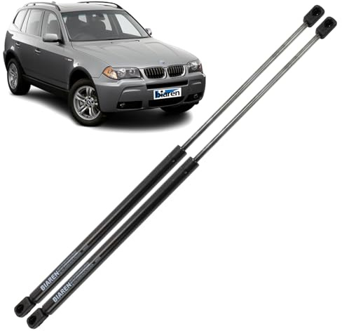 BIAREN Lot de 2 vérins à gaz pour hayon arrière pour BMW X3 E83 2003–2011 Système de levage 590 (N) 622 mm 51243400379 51243414711