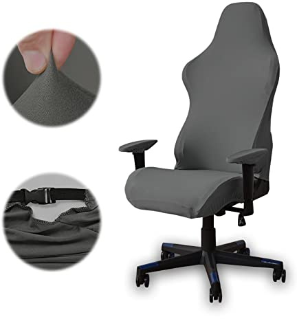 Nizirioo Funda Elástica para Silla de Oficina y Videojuegos, Estilo Carrera, Color Gris Oscuro