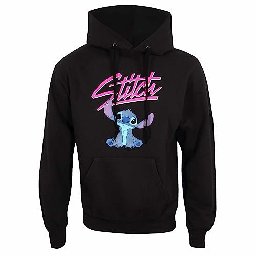 Disney Lilo and Stitch - Sudadera con Capucha para niño, Unisex, Color Negro, Jersey con Capucha Stitch | Producto Oficial de Lilo and Stitch, Negro, XXL