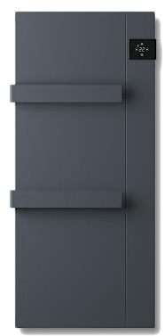 Radialight ONSEN - Radiador de toallas y convector natural compacto de baño programable potencia 750 W controles táctiles y pantalla LCD (gris antracita)