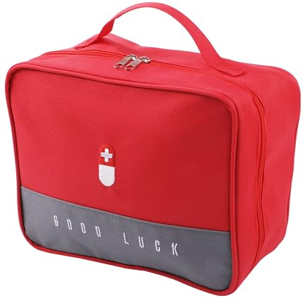 Medikamententasche,Große Tragbare leere Reiseapotheke, Erste-Hilfe-Tasche | Wasserdichte Reise Apothekentasche, Notfalltasche für Home, Camping, Rot