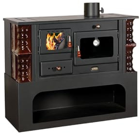 OtoSystem Cuisinière à bois 10 kW Céramique Marron