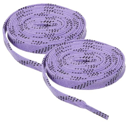 Purple Waxed Ice Skates Laces 1 Pair Polyester Cotton for Canvas Shoes | Slightly Elastic, Low Temperature Resistance, High Strength, Practical for Roller Skate Use