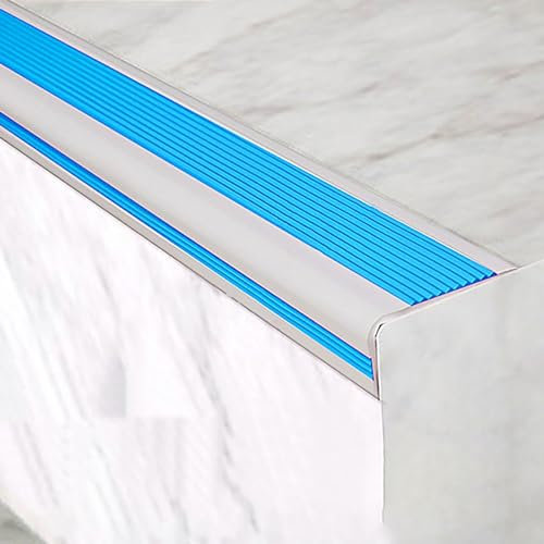 Anti-Rutsch Treppenkante 5x2.5cm Treppenkantenprofil Treppenprofil L-Form PVC Kunststoff Eckenschutz Anti Kantenschutz-Formleiste für Parkett und Laminat Vinyl Bodenleisten für Treppen (Color : Grey