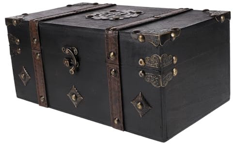 IMIKEYA Vintage Schmuckkästchen mit Schloss Schmuckaufbewahrungsbox im Retro Stil für Schlafzimmer und Zuhause Einzigartiger Kleinigkeiten Organizer mit Verarbeitung