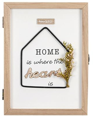 Soporte de pared para llaves, caja de almacenamiento de llaves, organizador de pared con 6 ganchos para llaves, organizador de pared decorativo para la entrada, tablero de llaves con panel de secado
