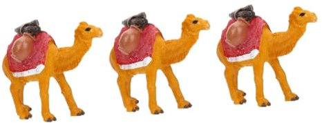STOBAZA 3stücke Miniatur Kamel Statue Aus Resin Realistische Tierfigur Für Wohnkultur Garten Und Kuchen-Dekoration Geschenkidee Für Freunde