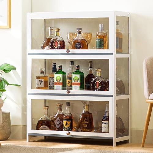 MAAOBR Weinbarschrank, Küchenbuffet-Sideboard, Weinschrank mit Weinregal für Spirituosen und Gläser, Freistehender Spirituosenschrank für Wohnzimmer, Esszimmer(3rd Floor,L80cm)
