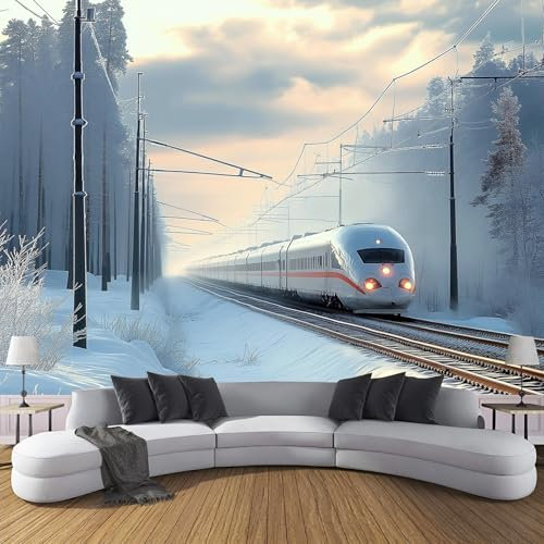 JSCWDET Papel Tapiz Fotográfico Paisajes Naturales 350 × 256 Cm（Anchura × Altura Fondo De Pantalla Moderna Decoración De Pared Sala Cuarto Oficina Salón Raíles