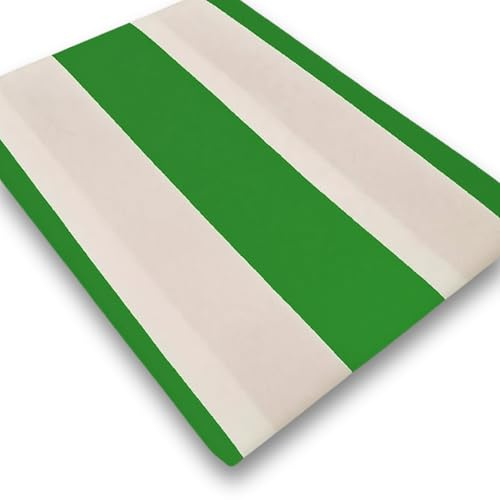 Tenda Sole Strisce Esterno Balcone Terrazzo Veranda Gazebo Portico con Anelli e Ganci per Applicazione, Resistente e Lavabile, 100% Poliestere Durevole, Tinta Righe (Verde_Bianco, 300x300)
