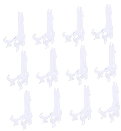 Amosfun 12 Pièces Support Affichage Multifonctionnel Courbé Lot de Supports pour Assiettes et Biscuits de Décoratifs pour Maison Fête et Magasin
