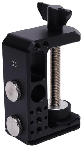 Jectse C de la Cámara de Montaje de Trípode C Clamp con 6 Pcs 1/4 y 3/8 Pulgadas de Agujeros, Abrazadera Ajustable, Base de Liberación Rápida de 38 Mm, Aleación de Aluminio, Rango de