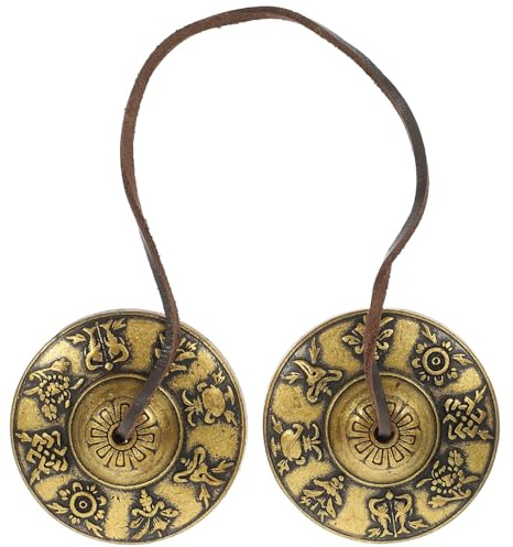 Garneck Reines Kupfer Beckenglocke Schlaginstrument Klein Mit Trageriemen Für Yoga Meditation Tibetische Meditationsglocke