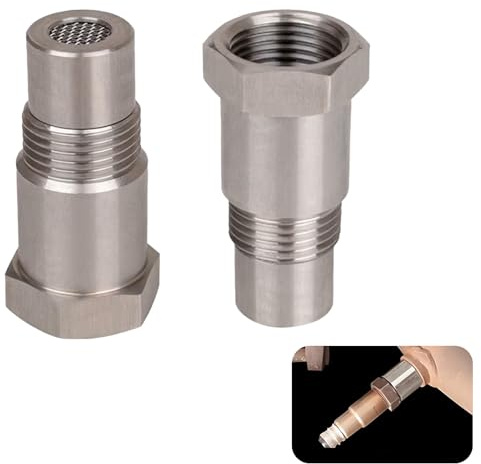 2 Stück Lambdasonde Adapter M18 x 1,5 - Hochwertiger Sauerstoffsensor-Filteradapter aus Edelstahl, Lambda Eliminator für verbesserte Kraftstoffeffizienz, Universell einsetzbar für Automobile