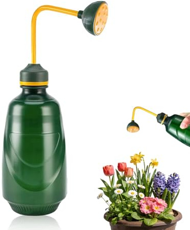 Kleine Gießkanne 450ml mit Ballbrause, Softsprüher Schonende Gießbrause für Keimlinge Sämlinge Empfindliche Zimmerpflanzen (Grün)