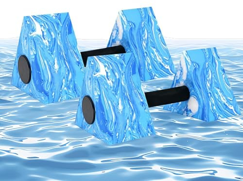 Generisch Manubri acquatici da 27 x 15 x 13 cm, grandi per acqua-fitness, manubri triangolari per palestra, attività all'aperto, cortile, lago, fiume