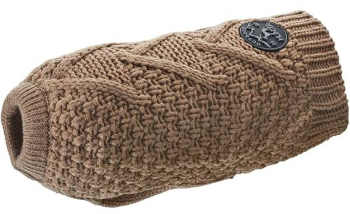 HUNTER Hundepullover MALMÖ, Farbe: beige, klassisches Zopfstrick-Muster, wärmend & bequem, elastisch für optimalen Sitz, reflektierend für mehr Sichtbarkeit, waschbar bei 30°C, Größe: 40