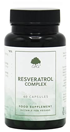 Resveratrol Complex - Resveratrol, Quercetin, Co-Q10 and Green Tea Extract - 60 Vegan Capsules - Non-GMO, Made in The UK by G&G Vitamins