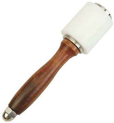 Cuir Carving Marteau, DIY Leathercraft Maillet, peau de vache Sew Club, tête droite en nylon Poignée en bois 21 cm