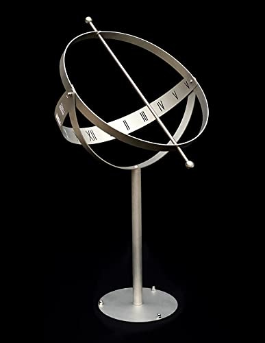 DanDiBo 96208 Cadran solaire en acier inoxydable pour le jardin 90 cm avec colonne orientable résistant aux intempéries Horloge de jardin moderne en métal
