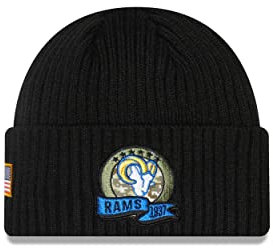 New Era NFL LOS Angeles RAMS Salute to Service 2022 Official Sideline Knit Wintermütze