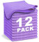 WEAWE Chiffon Microfibre 12 pièces Doux, Absorbants, Réutilisables et Non Pelucheux (33x33 cm) pour Le Lavette Nettoyant Microfibre Menage de la Maison et de la Voiture (Violet)