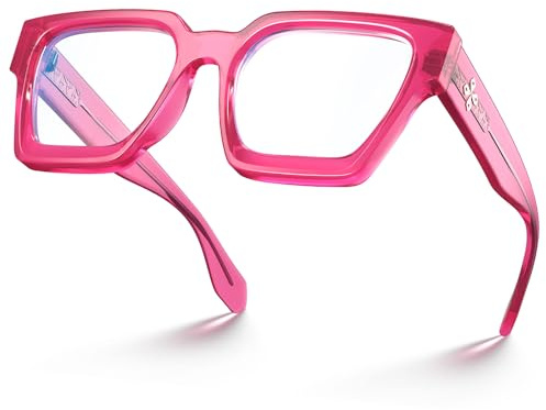 VISOONE Blue Light Blocking Glasses with TR90 Rectangle Frame and Chic Preppy Look for Women Men RIVER