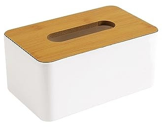 Kosmetiktücher Box Taschentuchbox, Holzdeckel, quadratischer Serviettenhalter, Behälter, Seidenpapierspender, Heim-Toilettenpapier-Organizer für Esszimmer Badezimmer Schlafzimmer