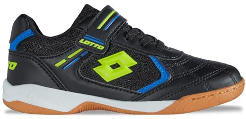 Lotto SOCCERA T Unisex barnsneakers, svart/lime, 37 EU, Svart lime, 37 EU