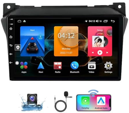 HIBIYA Android 14 2 Din Car Radio Stereo For Suzuki Alto 2009-2016 9 Inch Touchscreen Car Radio Car Accessories Multimedia Video Player Support Wifi FM Bluetooth Steering Wheel Control(H 4Core 1+32G)
