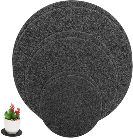 Toddmomy Tappetini in Assorbenti per Fioriere Set da 6 Pezzi 2 Diametri (10Cm 15Cm 20Cm) per ed Esterni Protezione Superfici Materiale e Facile da