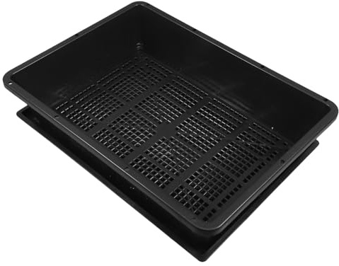 Toyvian Plateaux en Plastique Rectangulaires Noirs pour Semis de Plantes Succulentes et Germination Fond Drainant, Utilisation Multifonctionnelle pour Plantation Intérieure