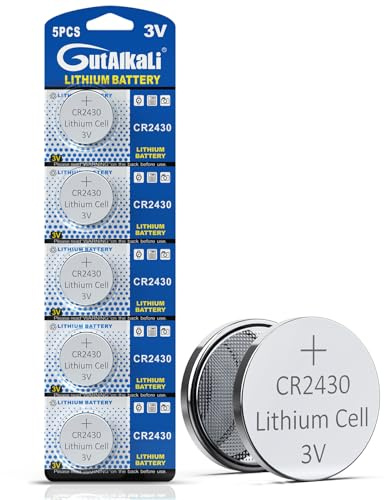 5 Pack GutAlkaLi CR2430 Battery CR 2430 3V Lithium Battery