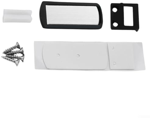 Ultradünner magnetischer 727 mm Anschlag für Stoßdämpfertüren, kein Bohren, Glas-Passform, Zinklegierung, Gummi, Türdämpfer (schwarz)