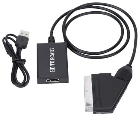 Adattatore compatto da SCART a HDTV che supporta la trasmissione video e audio alimentato tramite USB per vecchi dispositivi 10 bit 162 MSPS da SCART a Hdmis