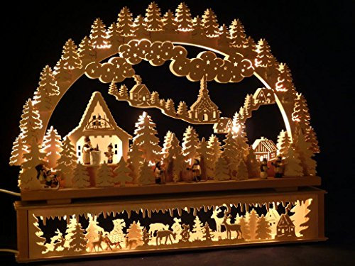 Schwibbogen P-KB314 Lichterbogen mit Erhöhung Made Erzgebirge Seiffen Maße: 72x45cm (BxH)